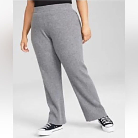CHARTER CLUB LUXURY 100% RIB KNIT GRAY CASHMERE Pull On PANTS PLUS Size - Picture 2 of 10